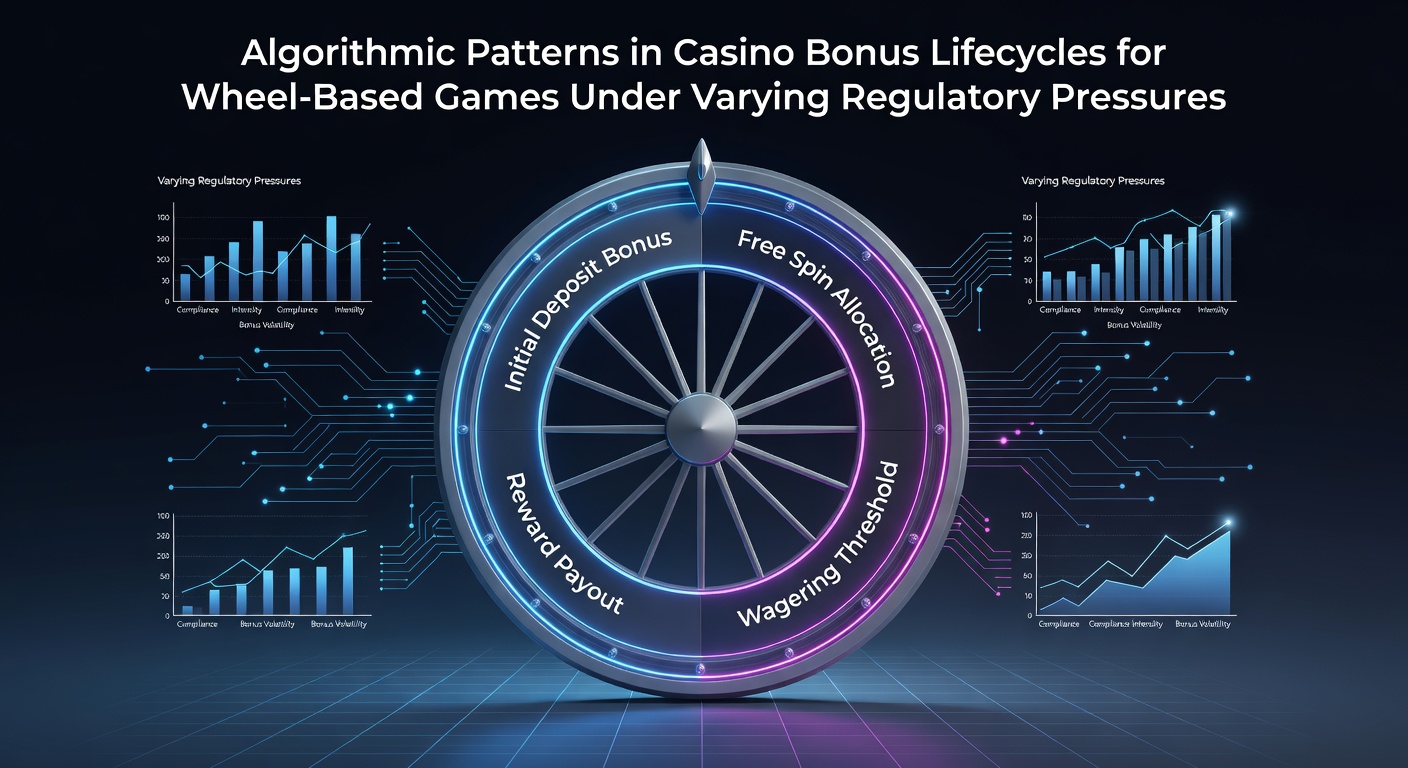 Data visualization of algorithmic bonus lifecycle tracking for wheel games across regulatory zones