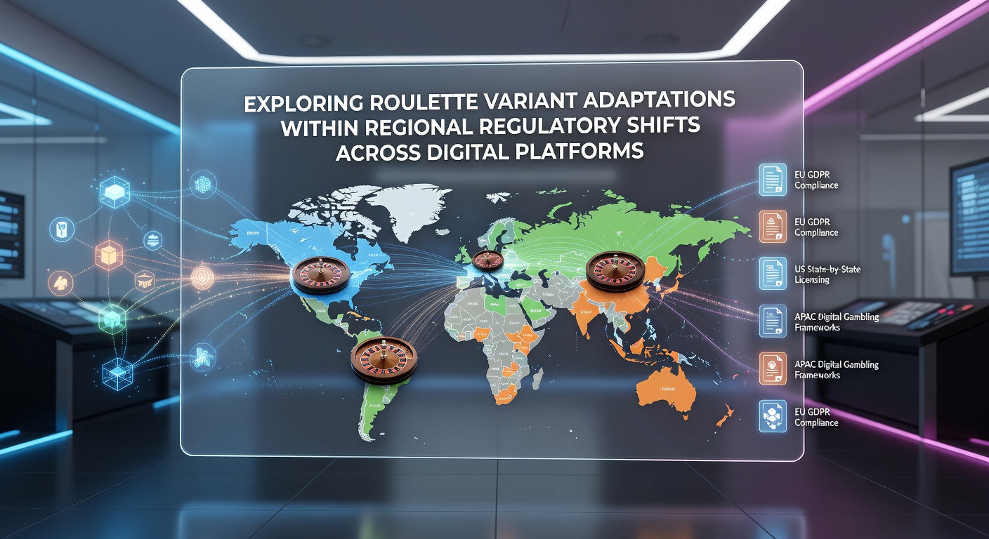 Roulette wheel on digital platform showing regional regulatory adaptations