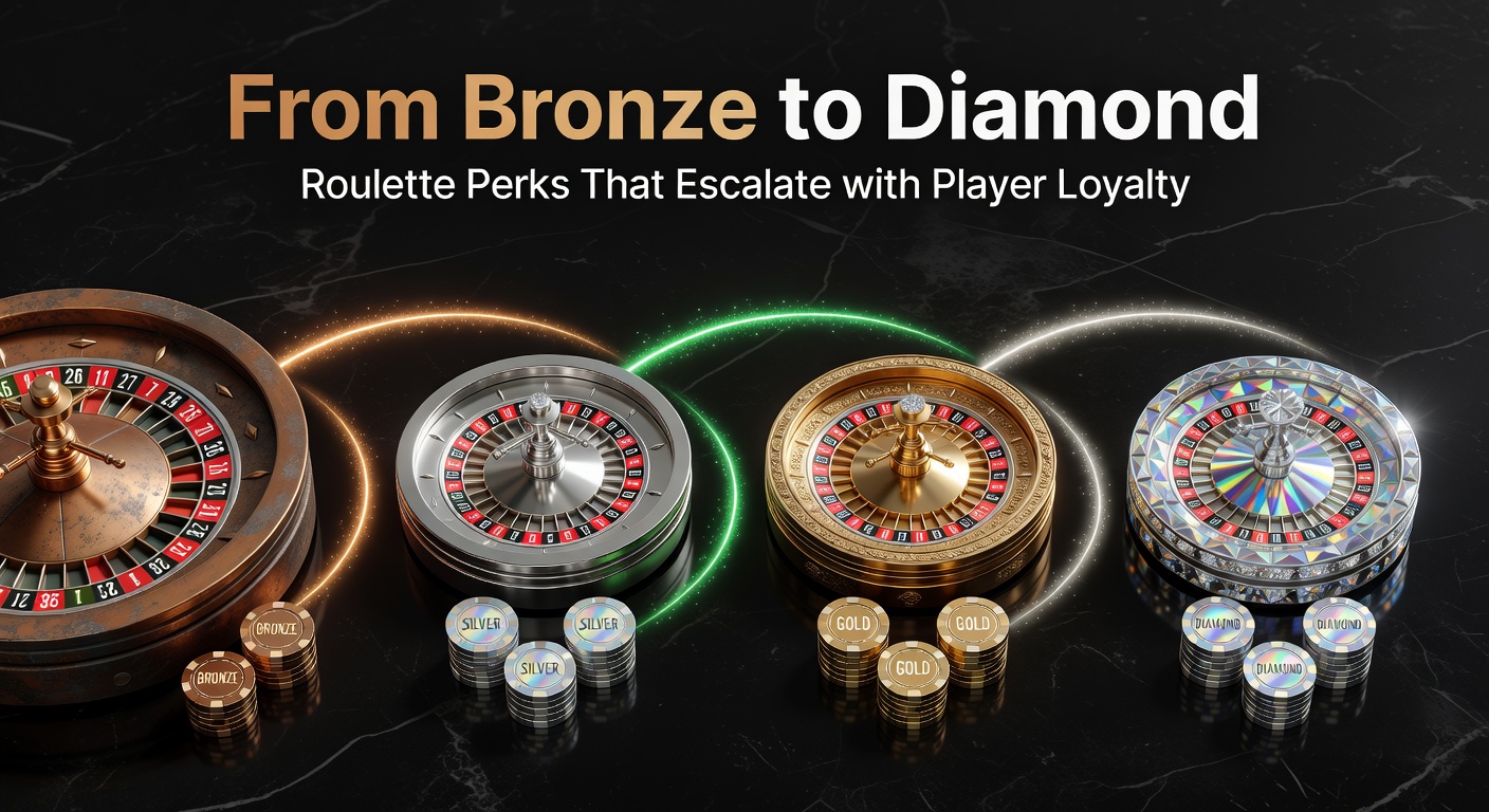 Visual representation of casino loyalty tiers progressing from bronze medals to sparkling diamond levels, highlighting escalating roulette rewards
