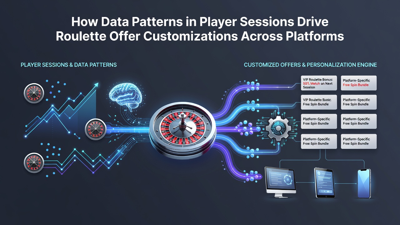 Data visualization showing player session patterns and roulette offer customizations across digital platforms