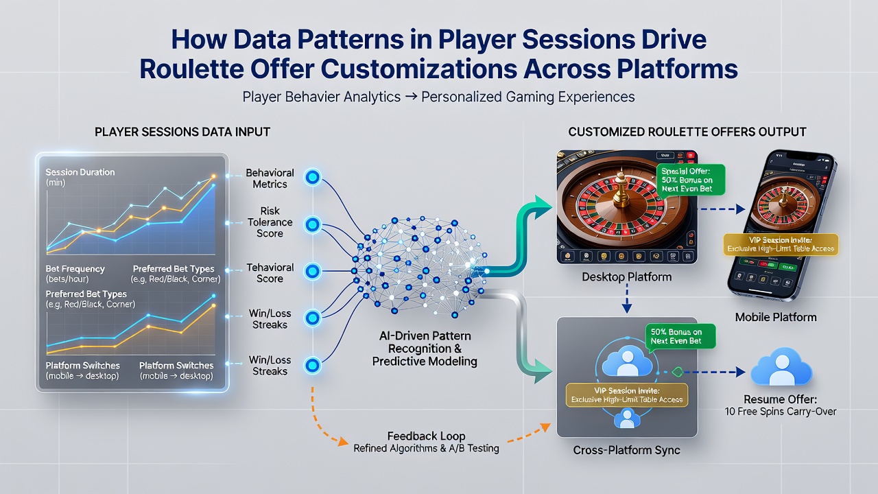 Analytics dashboard illustrating cross-platform roulette session data and customized bonus triggers