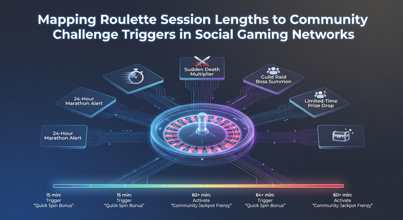Data visualization showing roulette session length patterns mapped against community challenge activation points in social gaming platforms