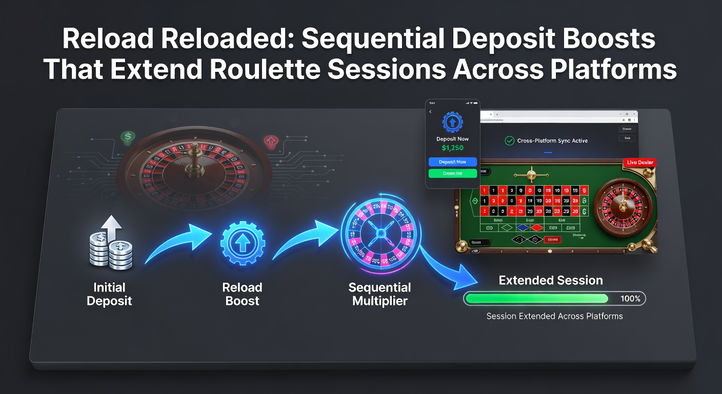 Roulette wheel spinning with glowing deposit bonus icons overlayed, symbolizing extended play sessions across digital platforms