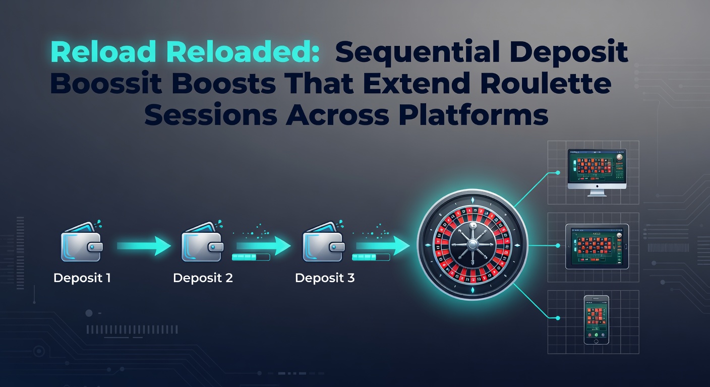 Mobile phone screen displaying a sequence of reload bonus notifications during a live roulette game, with deposit buttons and extended session timers visible