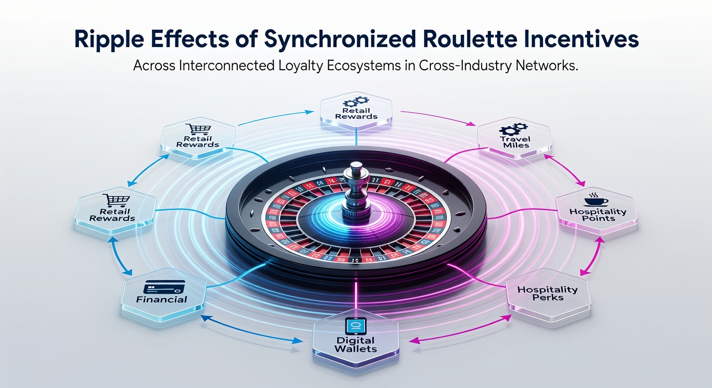 Illustration of player data flowing between loyalty dashboards on multiple devices connected to shared roulette bonus systems