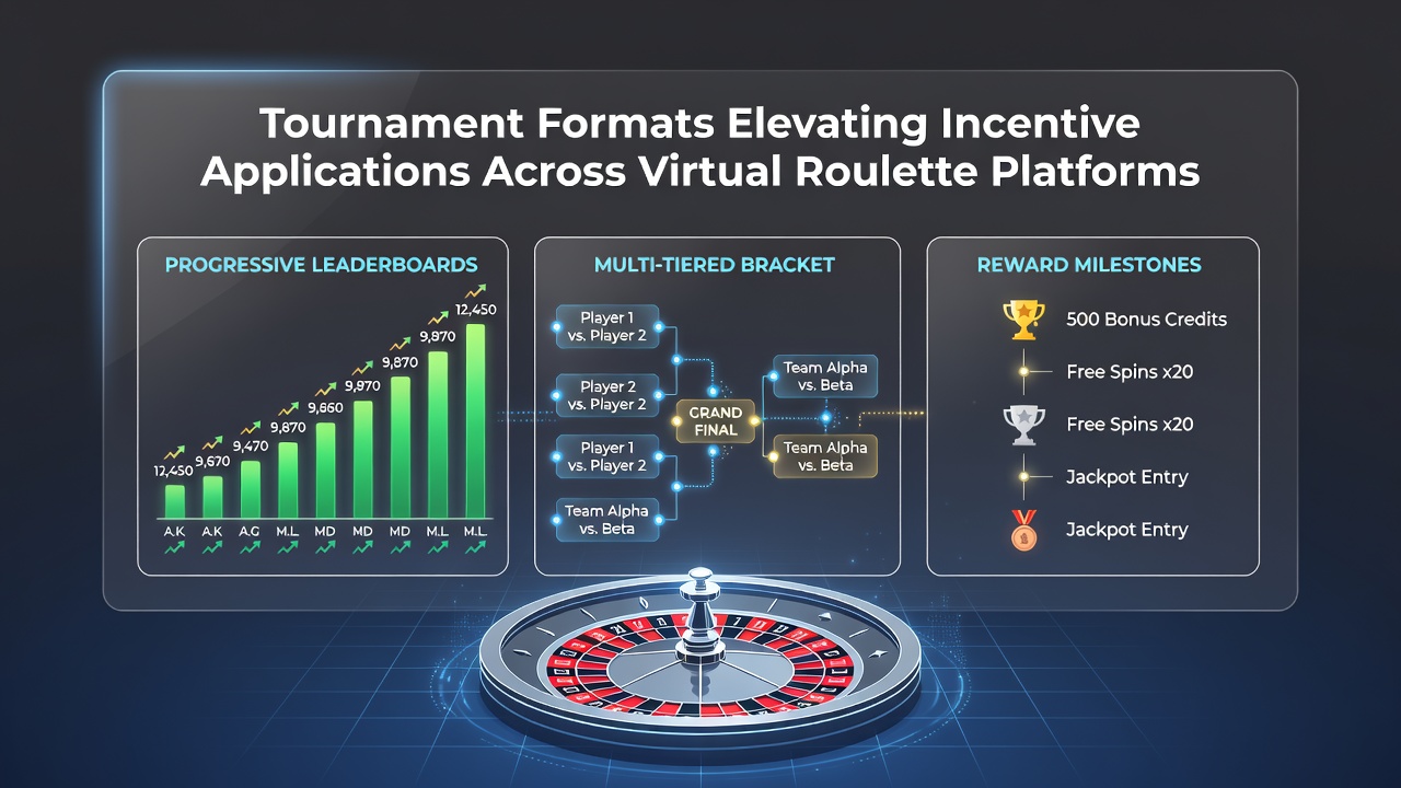 Roulette players competing in a virtual tournament wth real-time incentive notifications